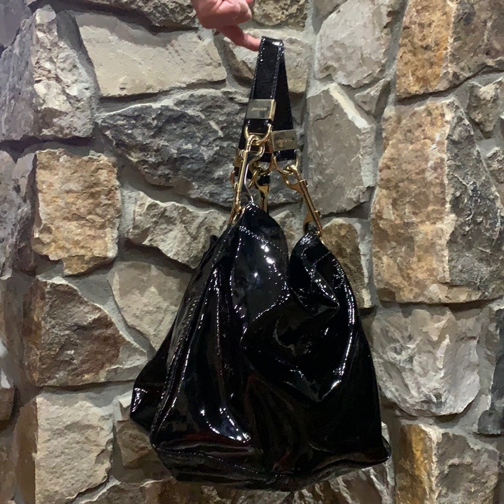 Jimmy choo black patent tote